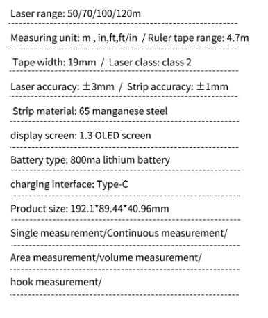 3-in-1 Digital Laser Tape Measure