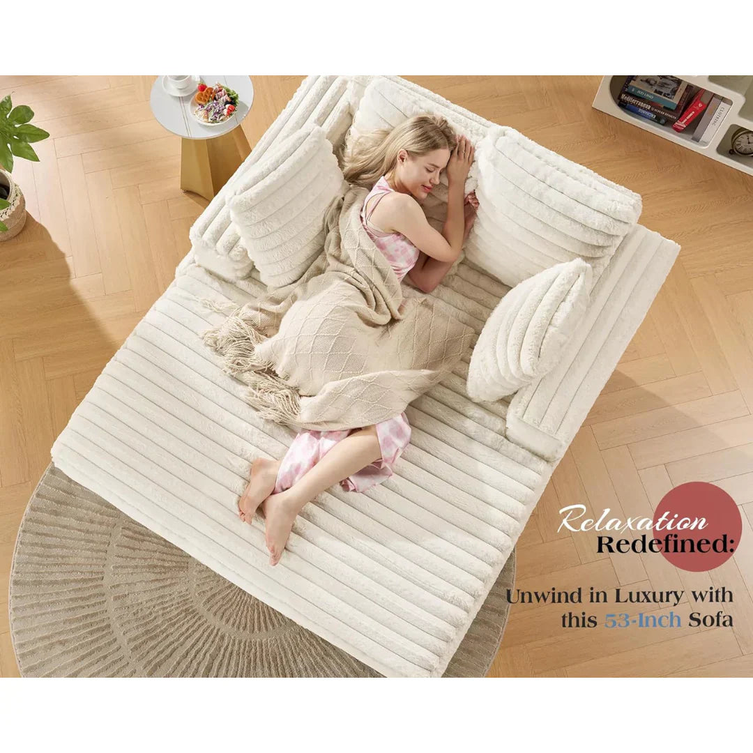 Upholstered Plush Sleeper Lounge