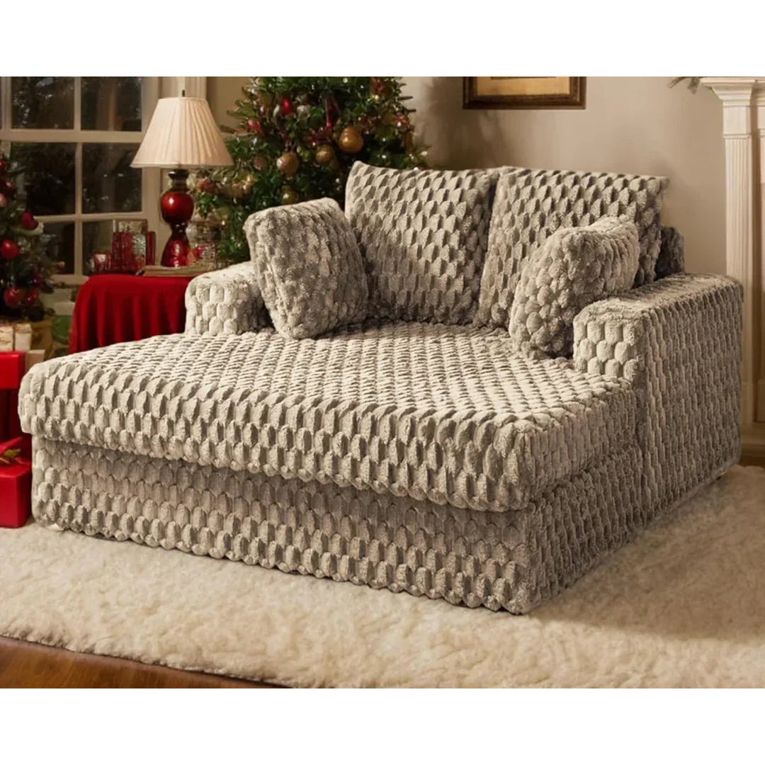Upholstered Plush Sleeper Lounge