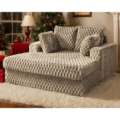 Upholstered Plush Sleeper Lounge