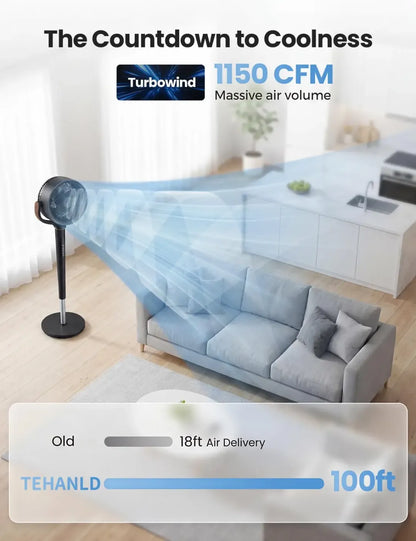 ⚡️ 72-HR CLEAROUT ⚡️ 120° Oscillating Standing Bedroom Fan ❄️