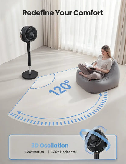 ⚡️ 72-HR CLEAROUT ⚡️ 120° Oscillating Standing Bedroom Fan ❄️